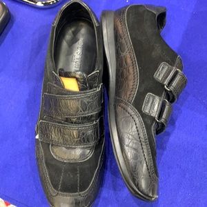 Louis Vuitton Trainers Black Leather Velcro Shoes 39